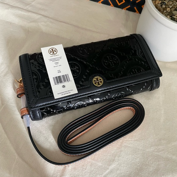New✨ tory burch T monogram patent embossed wallet crossbody - Picture 15 of 16